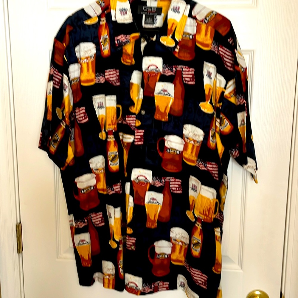 Croft and Barrel Men’s shirt/ beer/ cotton/short sleeve/ large